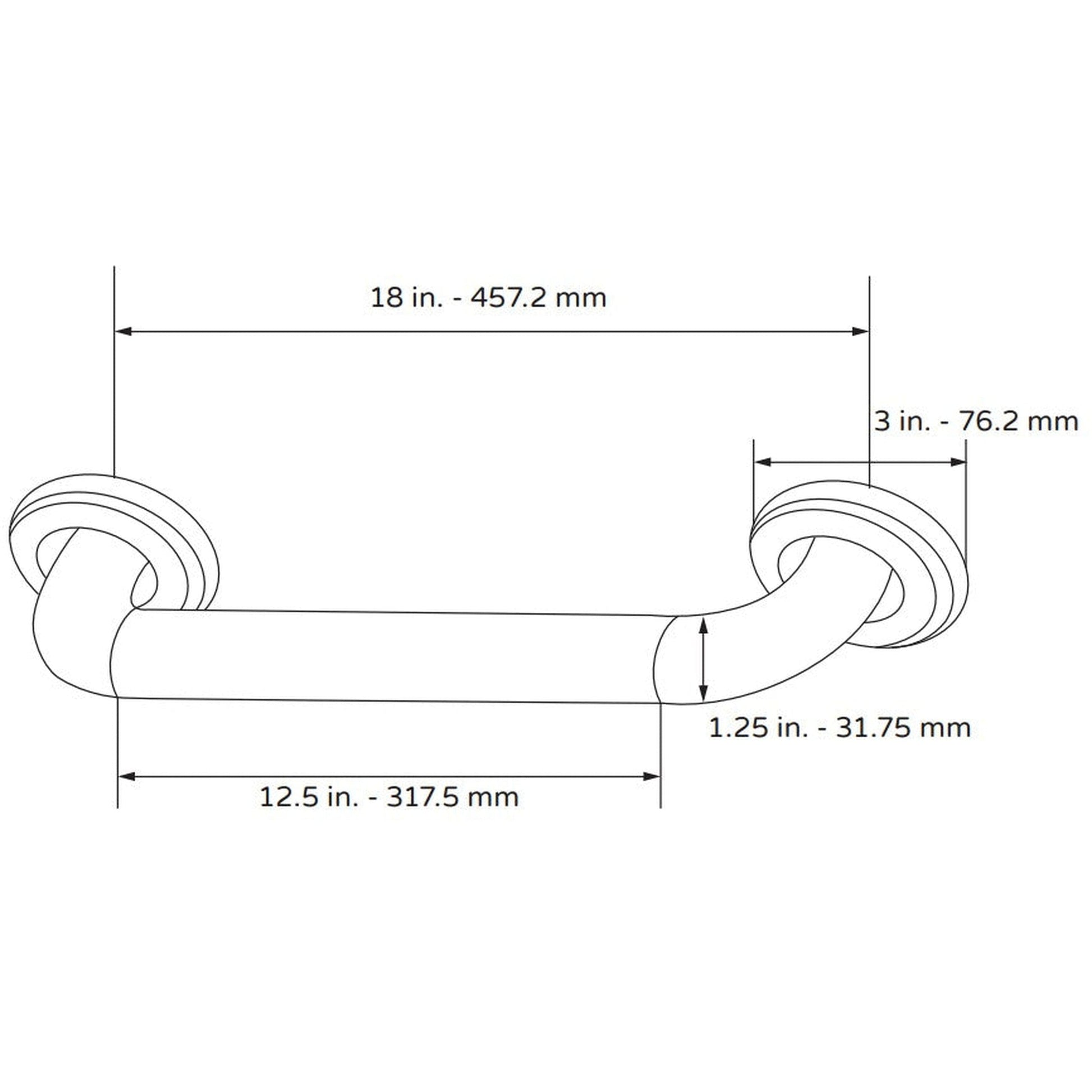 PULSE ShowerSpas Ergo Safety Bar 18" ADA Grab Bar in Oil Rubbed Bronze