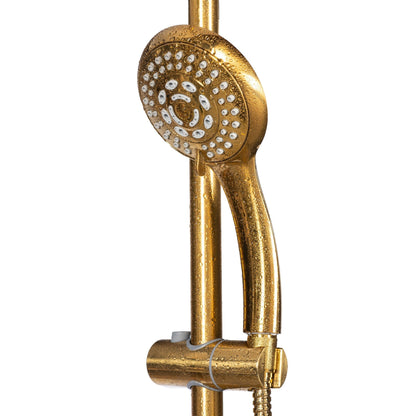 PULSE ShowerSpas Kauai III 1.8 GPM Rain Shower System in Brushed Gold Finish With 5-Function Hand Shower