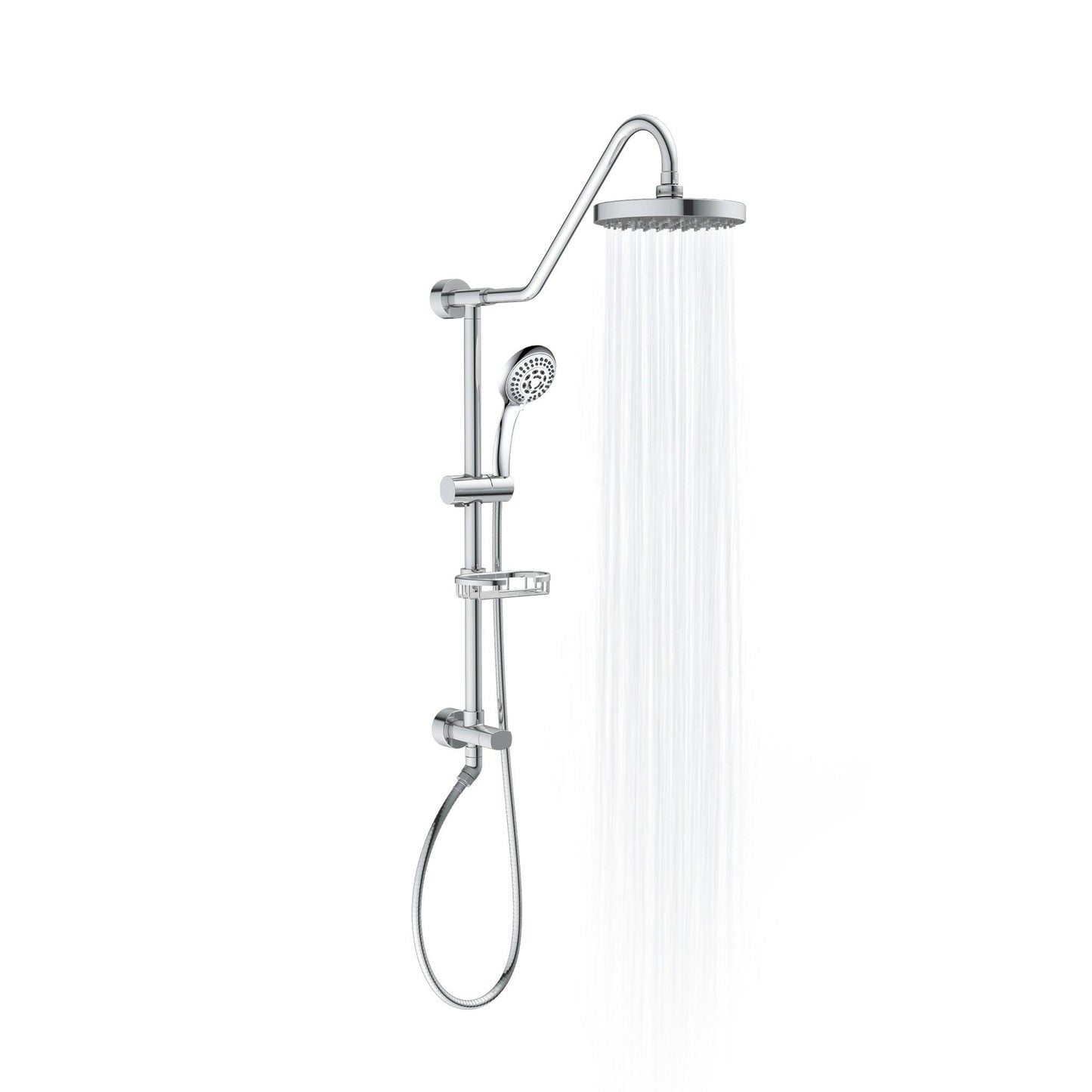 PULSE ShowerSpas Kauai III 1.8 GPM Rain Shower System in Chrome Finish With 5-Function Hand Shower