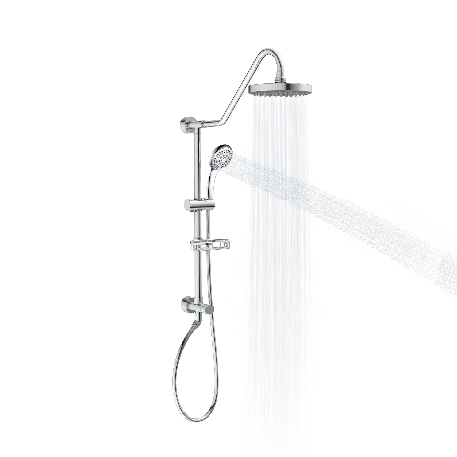 PULSE ShowerSpas Kauai III 1.8 GPM Rain Shower System in Chrome Finish With 5-Function Hand Shower