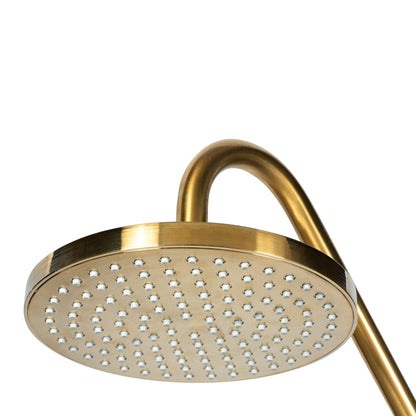 PULSE ShowerSpas Kauai III 2.5 GPM Rain Shower System in Brushed Gold Finish With 5-Function Hand Shower