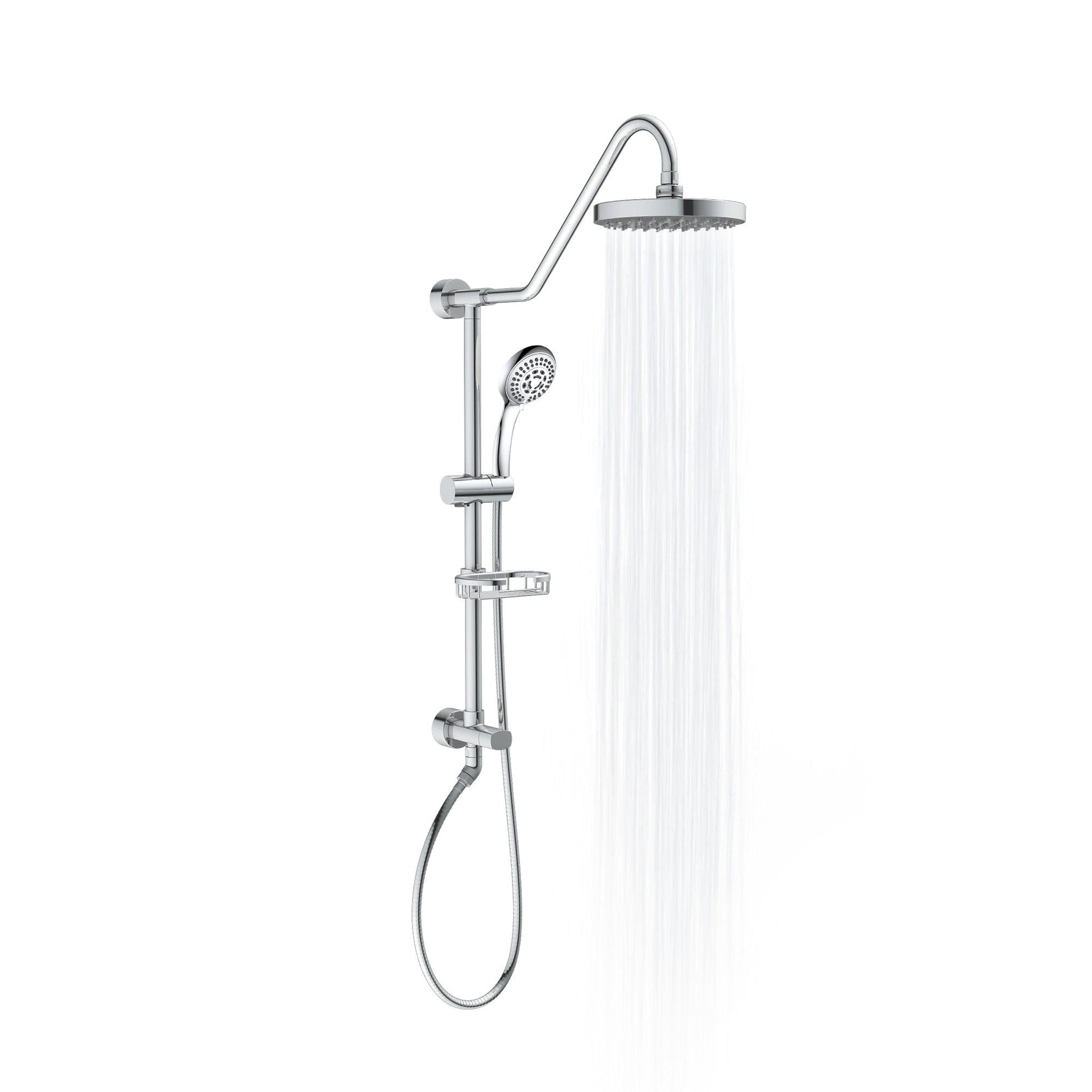 PULSE ShowerSpas Kauai III 2.5 GPM Rain Shower System in Chrome Finish With 5-Function Hand Shower