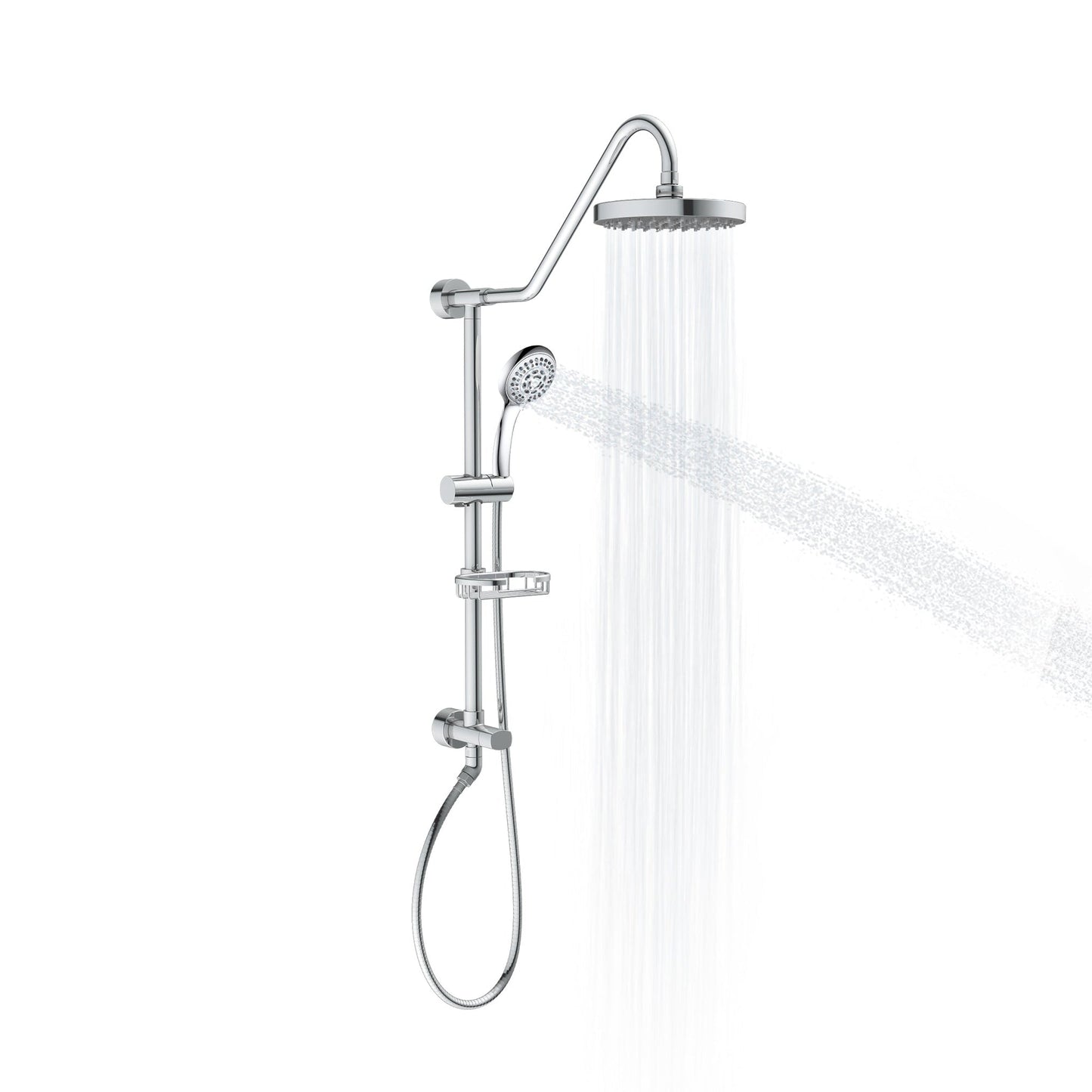 PULSE ShowerSpas Kauai III 2.5 GPM Rain Shower System in Chrome Finish With 5-Function Hand Shower