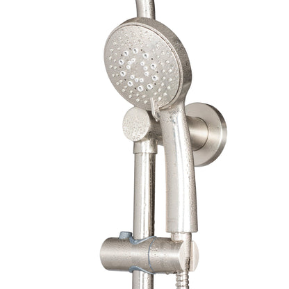PULSE ShowerSpas Lanai 1.8 GPM Rain Shower System in Brushed Nickel Finish With 3-Power Spray Body Jet and 3-Function Hand Shower