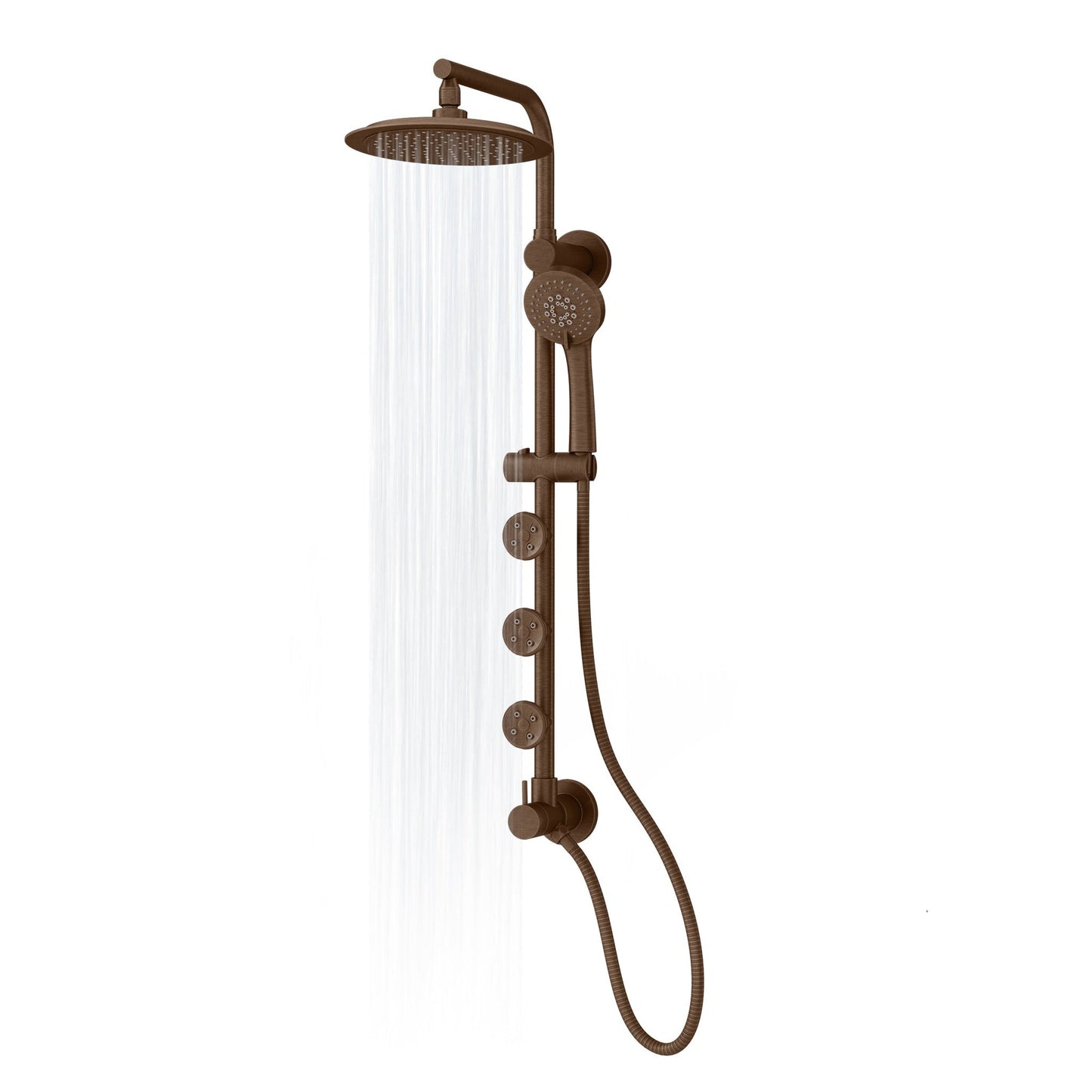 PULSE ShowerSpas Lanai 1.8 GPM Rain Shower System in Oil Rubbed Bronze With 3-Power Spray Body Jet and 3-Function Hand Shower