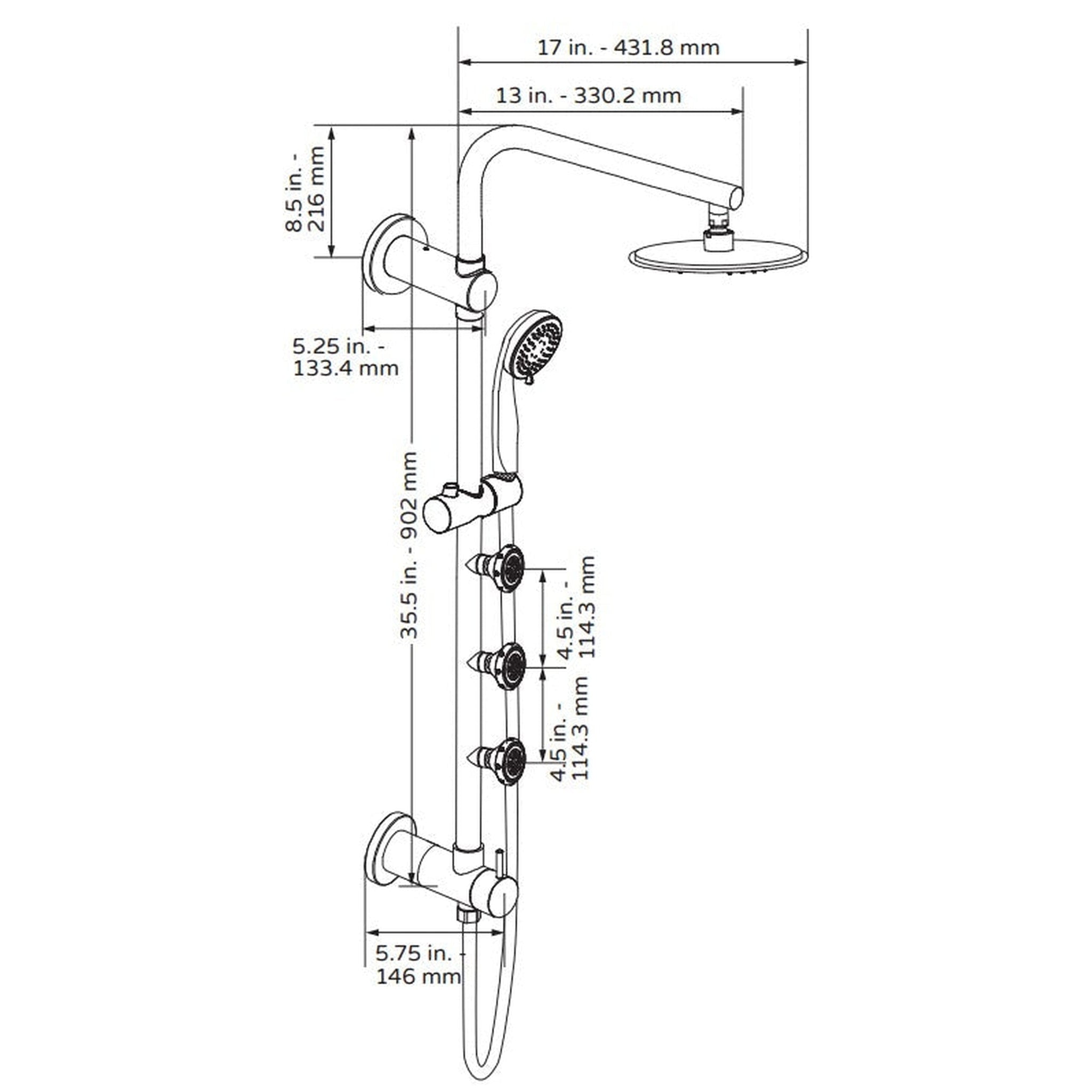 PULSE ShowerSpas Lanai 1.8 GPM Rain Shower System in Oil Rubbed Bronze US Bath Store