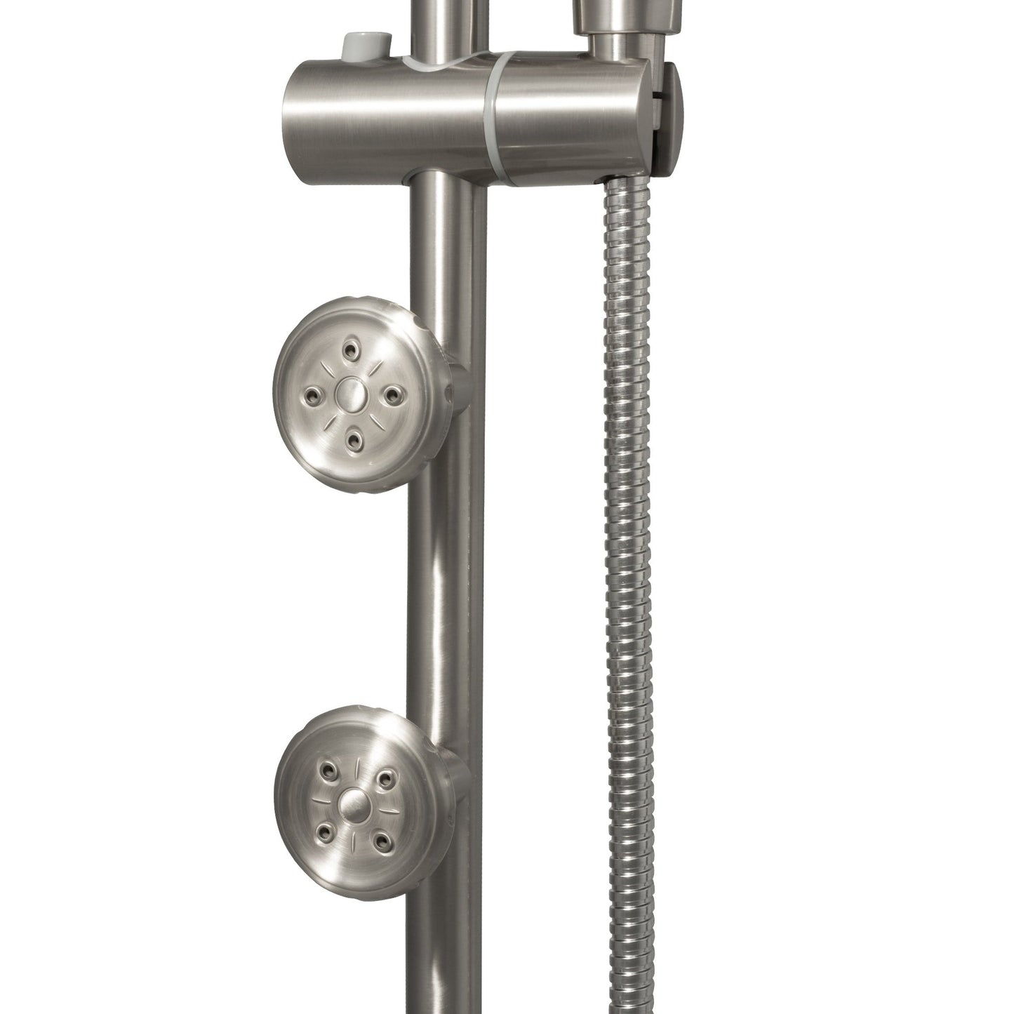 PULSE ShowerSpas Lanikai 2.5 GPM Rain Shower System in Brushed Nickel Finish With 3-Power Spray Body Jet and 5-Function Hand Shower