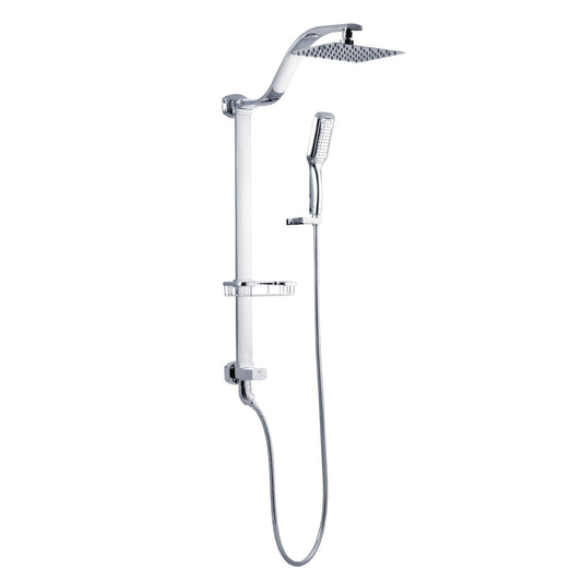 PULSE ShowerSpas Monaco Square Rain Shower System in Chrome Finish With Soap Dish and Hand Shower