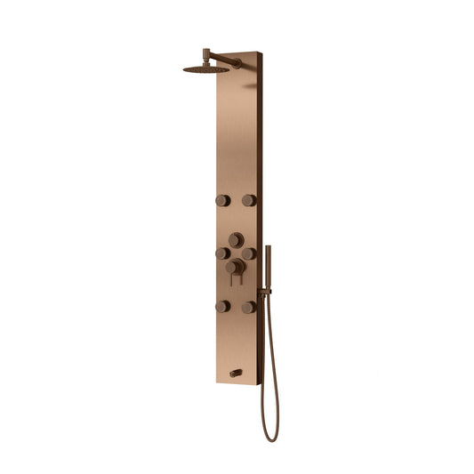 PULSE ShowerSpas Monterey 59" Rain Shower Panel 1.8 GPM in Oil Rubbed Bronze Finish With 6-Silk Spray Body Jet and Hand Shower