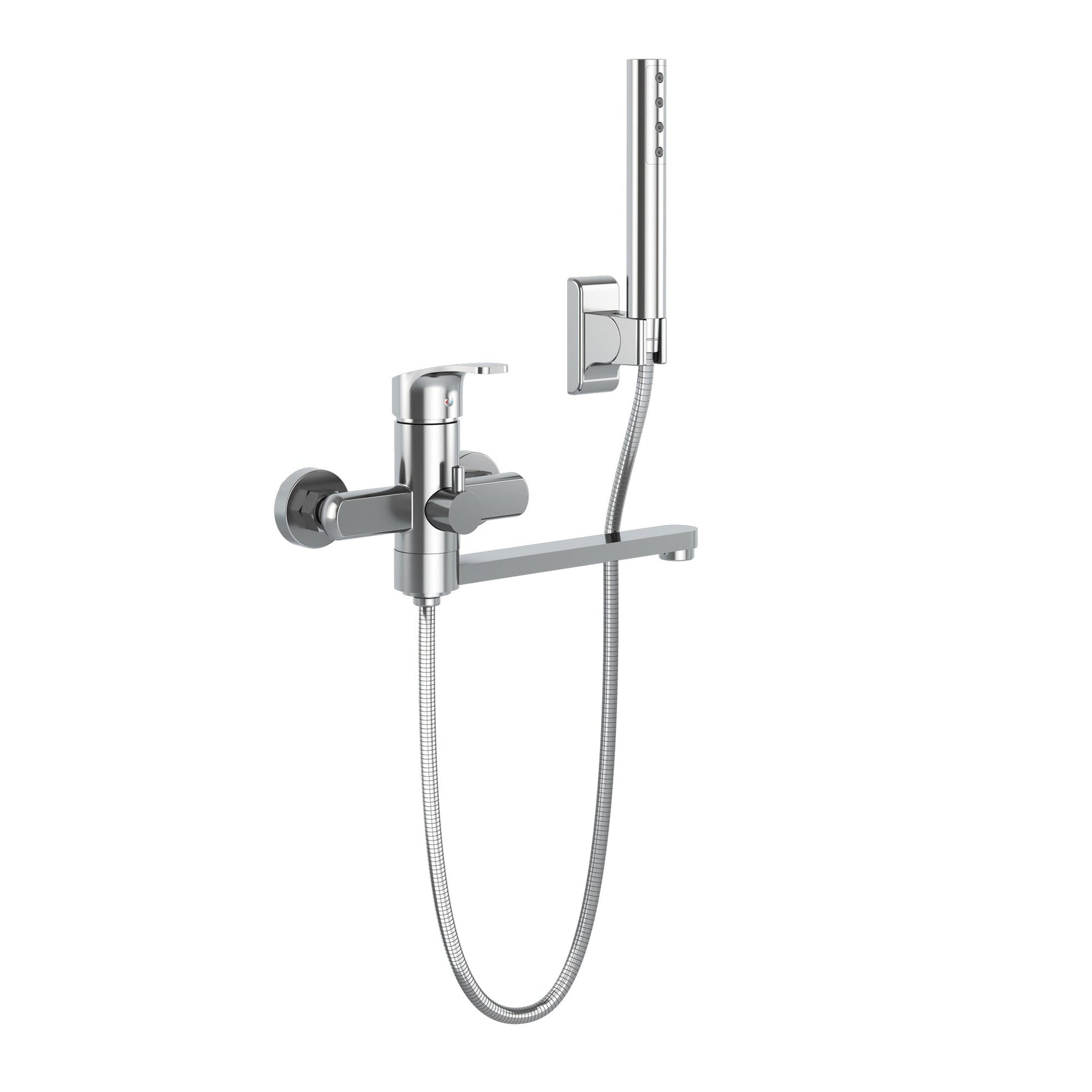 PULSE ShowerSpas Niagra Wall Mounted High Flow Tub Filler in Chrome Finish With Single Function Hand Shower