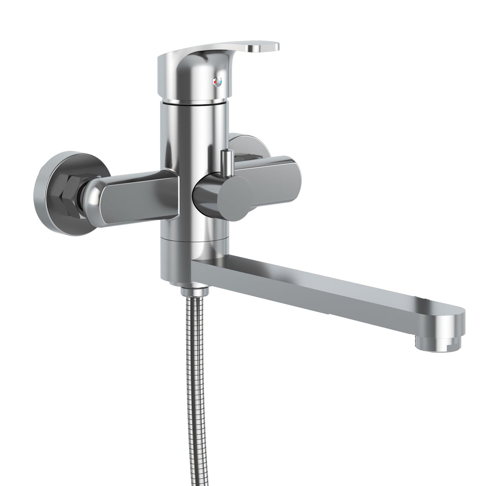 PULSE ShowerSpas Niagra Wall Mounted High Flow Tub Filler in Chrome Finish With Single Function Hand Shower