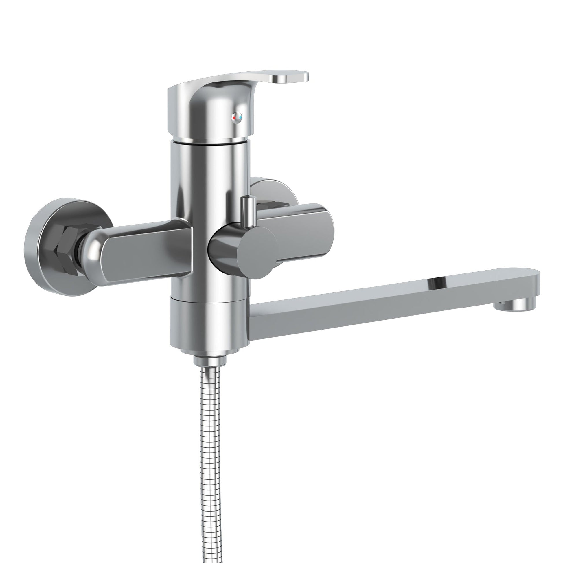 PULSE ShowerSpas Niagra Wall Mounted High Flow Tub Filler in Chrome Finish With Single Function Hand Shower