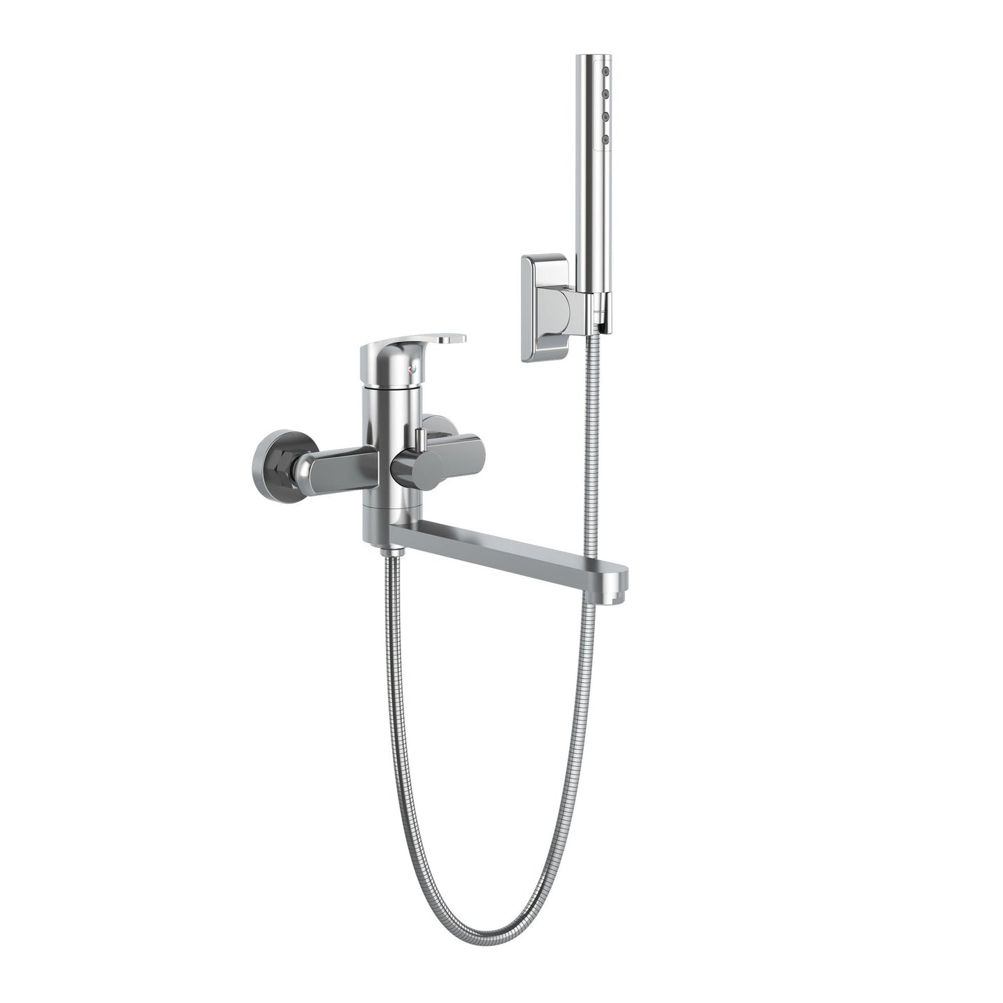 PULSE ShowerSpas Niagra Wall Mounted High Flow Tub Filler in Chrome Finish With Single Function Hand Shower