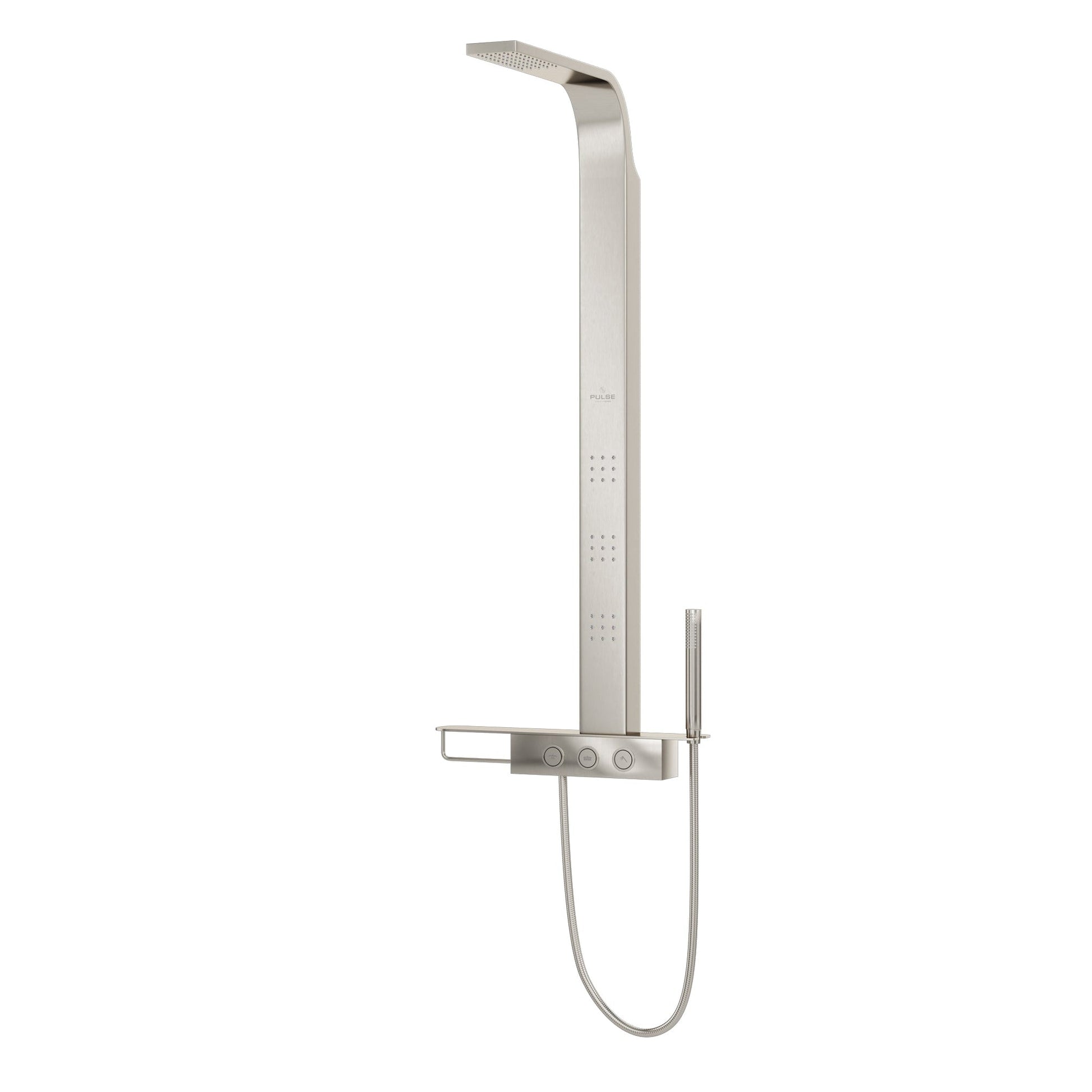 PULSE ShowerSpas Paradise Rain Shower System in Brushed Stainless Steel Finish With 3-Body Jet and Hand Shower