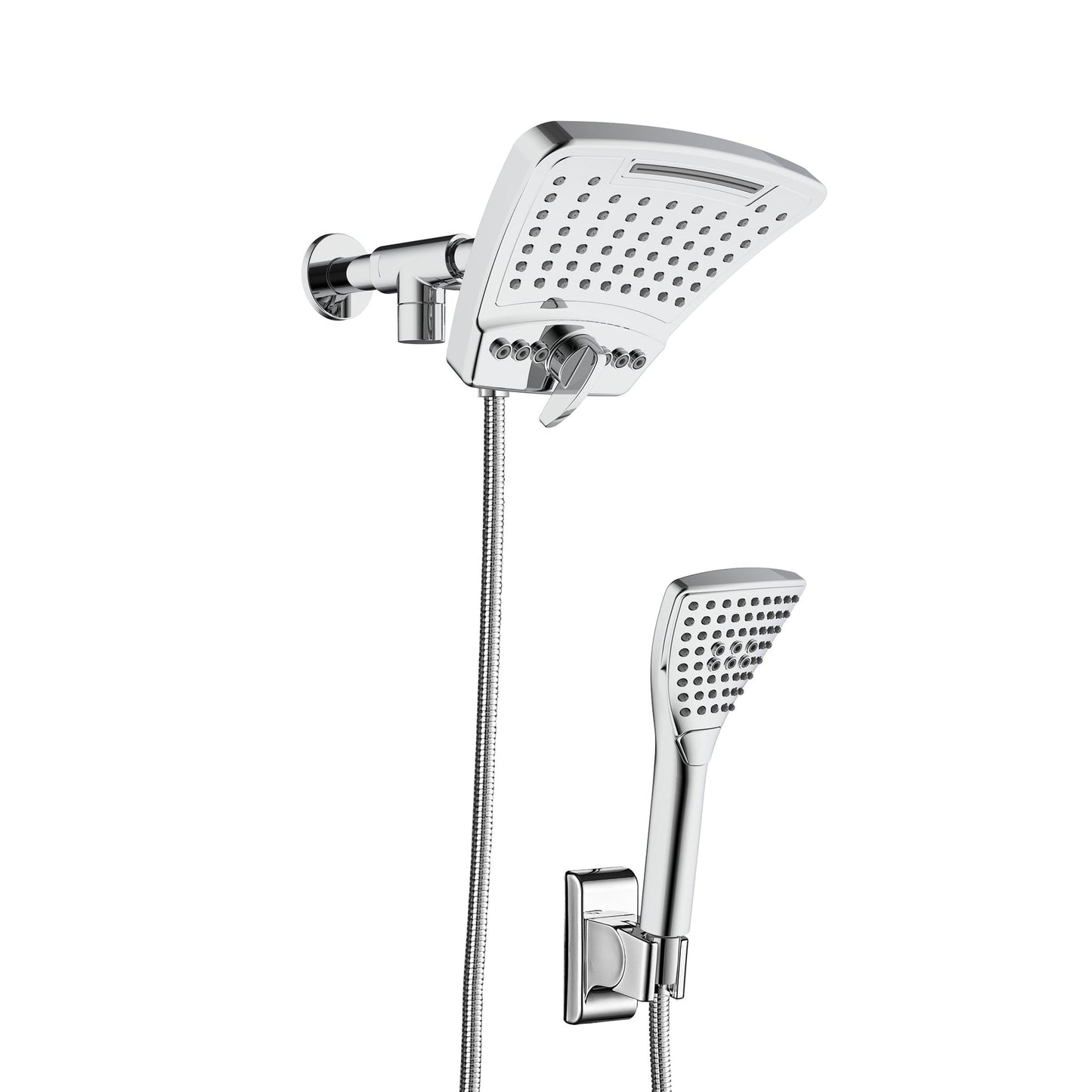 PULSE ShowerSpas PowerShot 3-Function Curved Shower Head 1.8 GPM in Chrome Finish Shower System With 3-Function Hand Shower