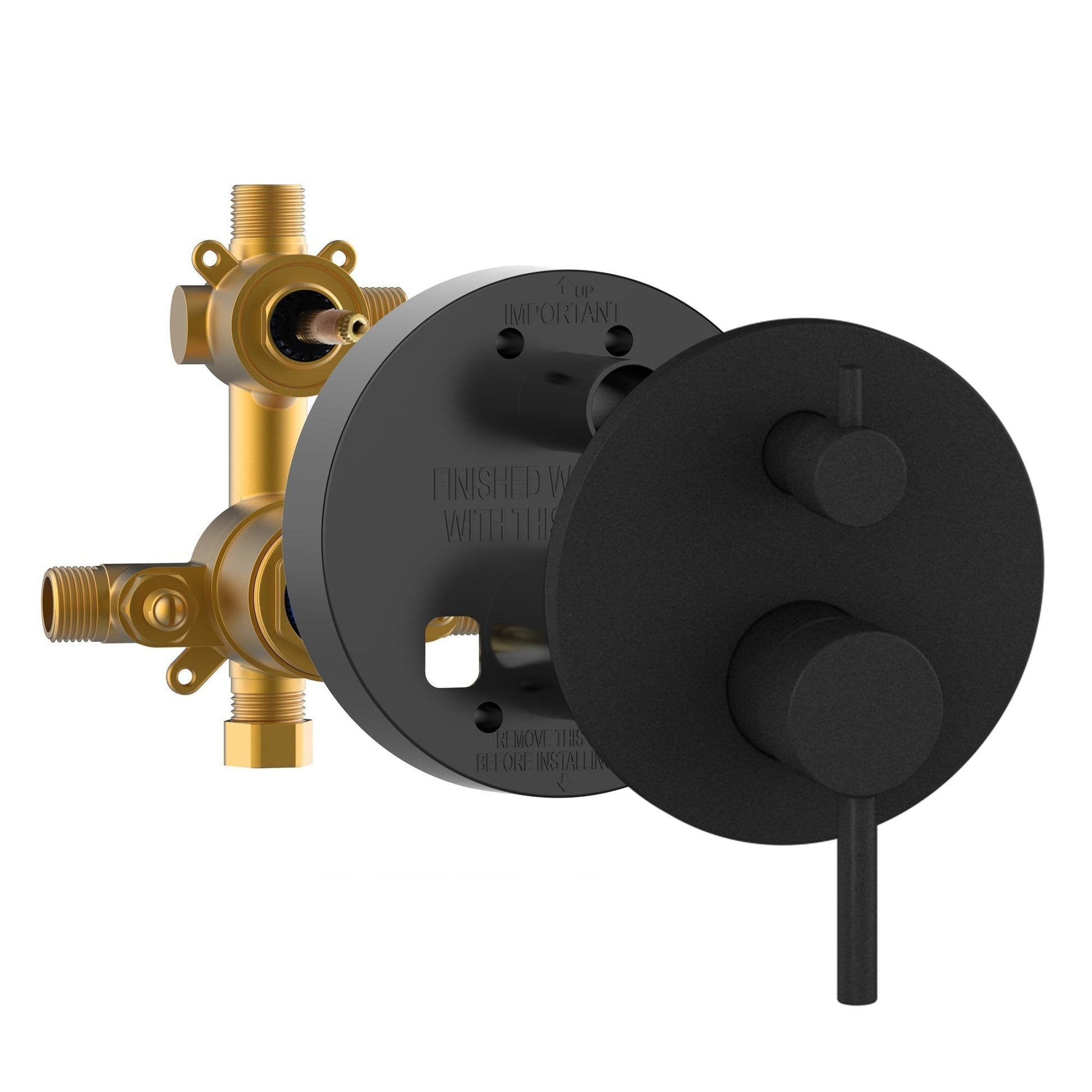 PULSE ShowerSpas Refuge Rain Shower Head 5-Function Hand Shower 2.5 GPM Shower System Combo in Matte Black Finish