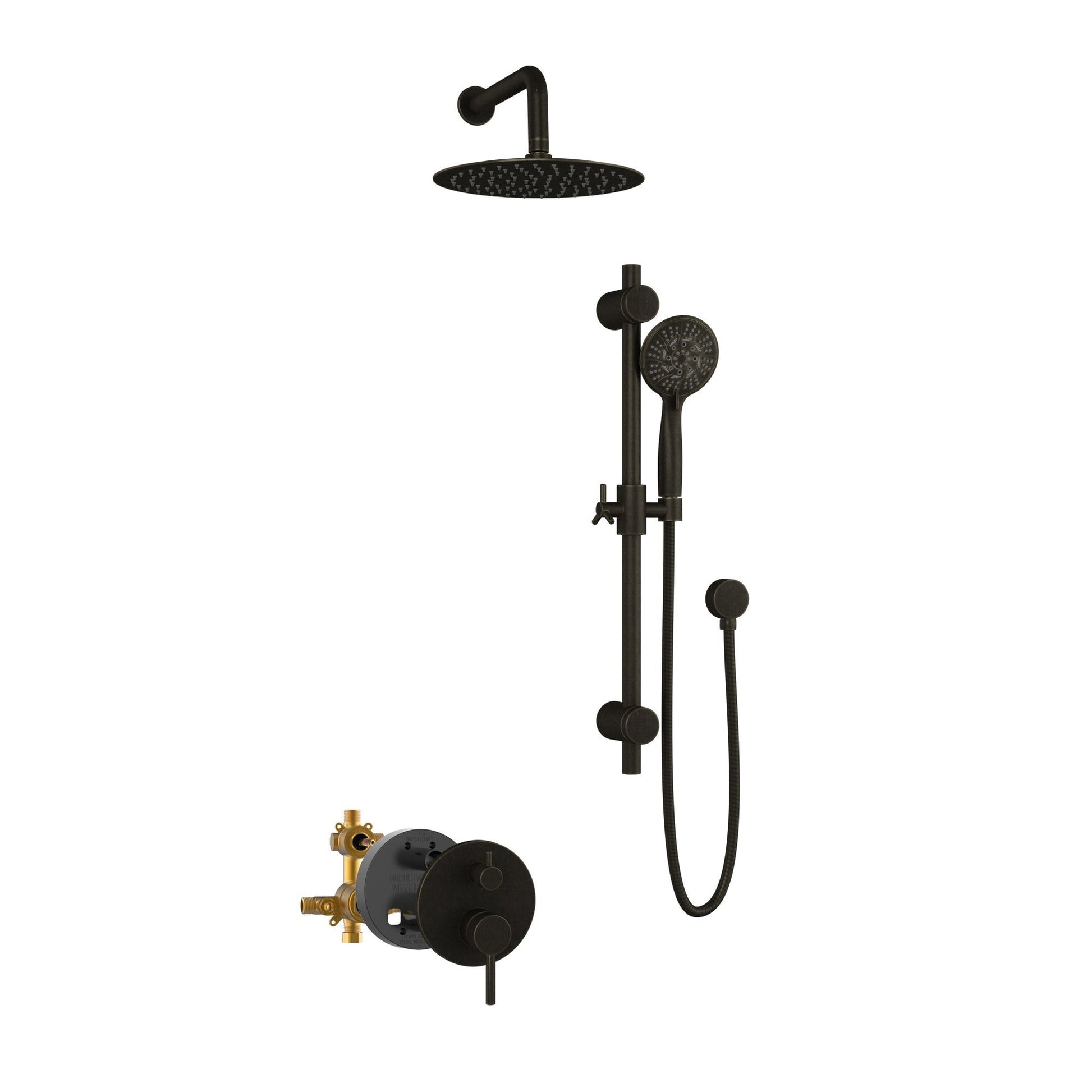 PULSE ShowerSpas Refuge Rain Shower Head 5-Function Hand Shower 2.5 GPM Shower System Combo in Oil Rubbed Bronze Finish