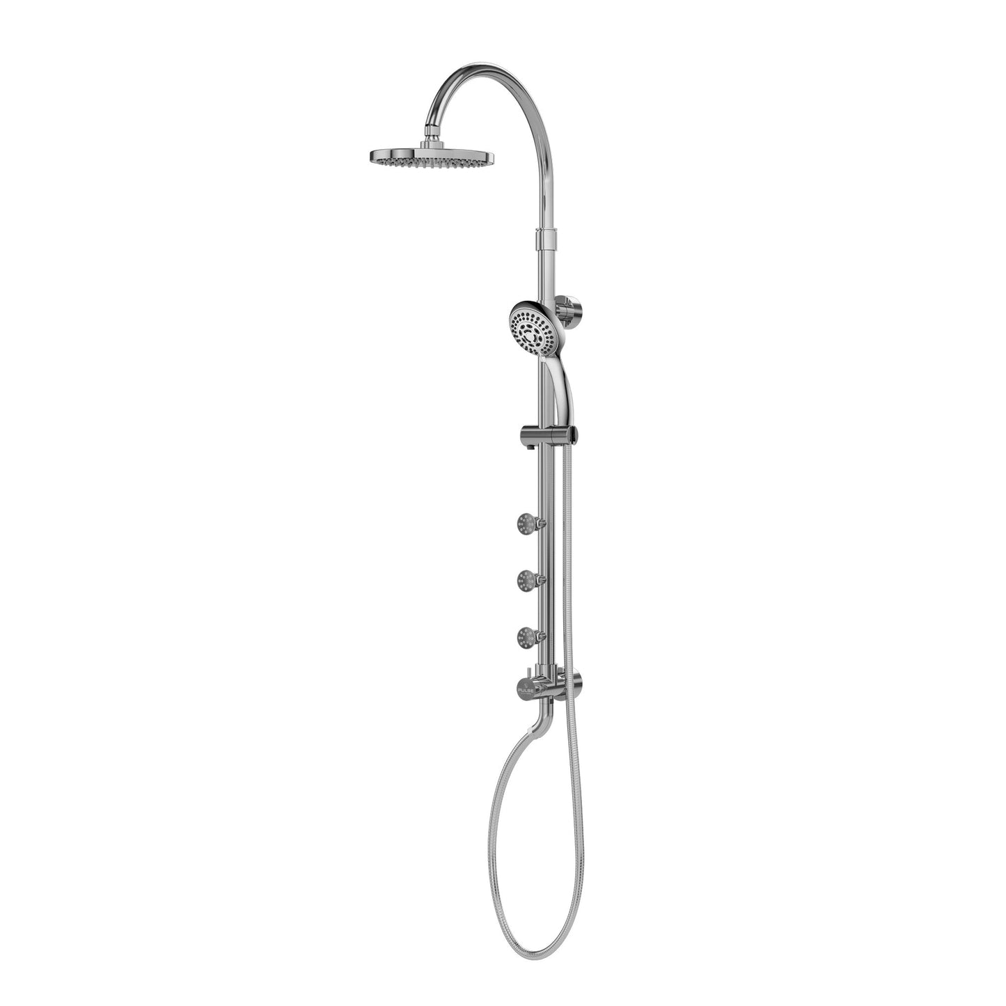 PULSE ShowerSpas Riviera Rain Shower System in Chrome Finish 2.5 GPM With 5-Function Hand Shower