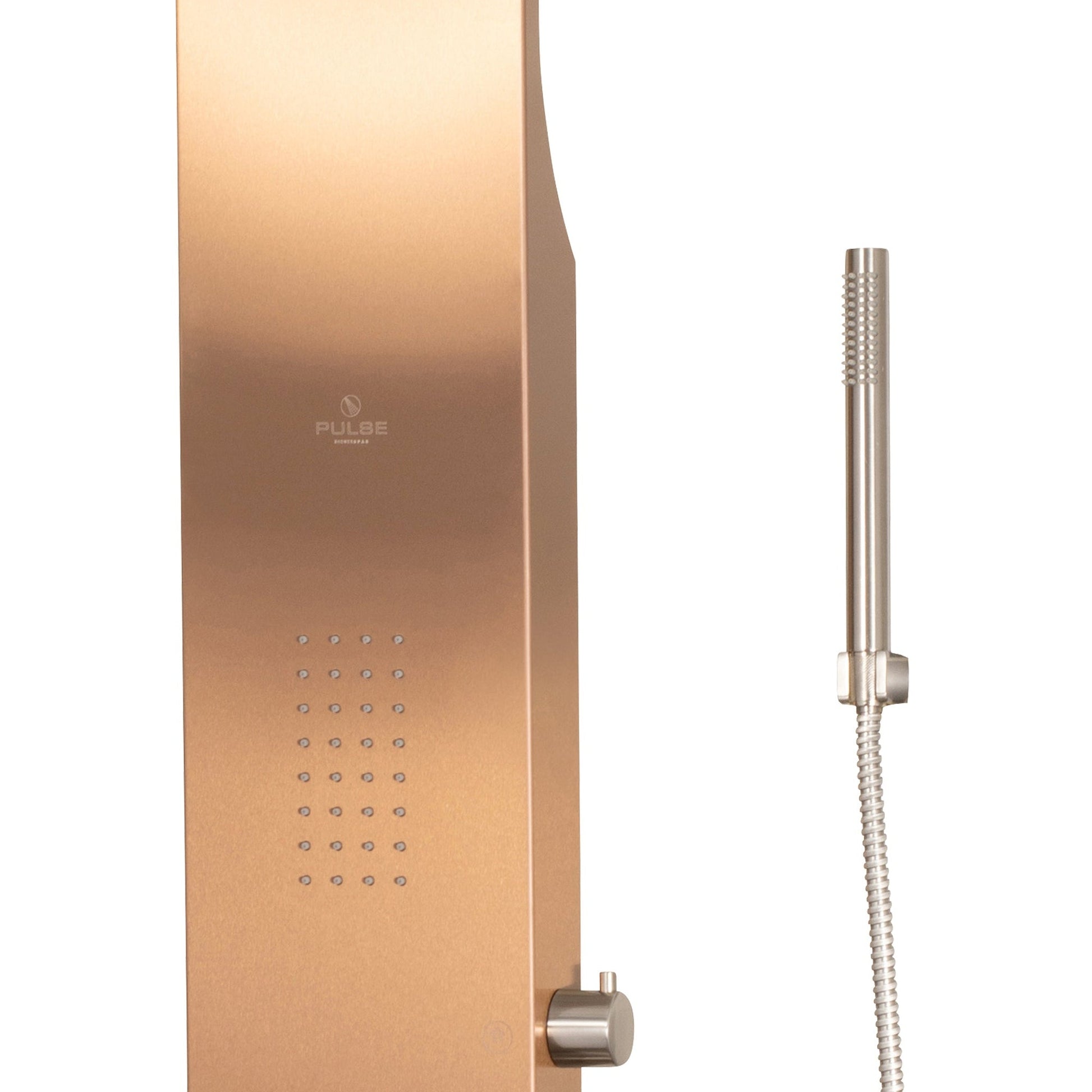 PULSE ShowerSpas Santa Cruz 62" Oversized Body Jets Shower Panel in Brushed Bronze Finish With Dual Function Shower Head and Hand Shower