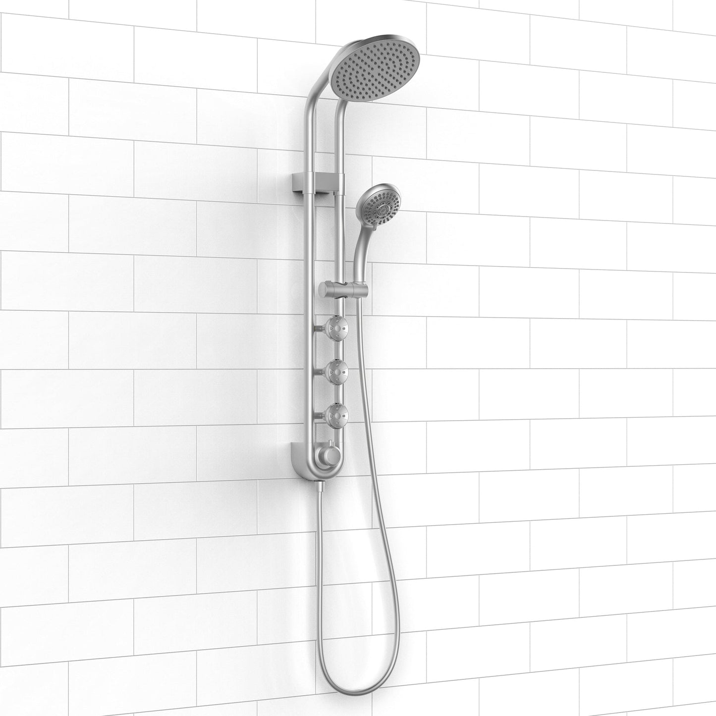 PULSE ShowerSpas Saturn 1.8 GPM Rain Shower System in Chrome Finish With 3 Power Spray Body Jets and 5-Function Hand Shower