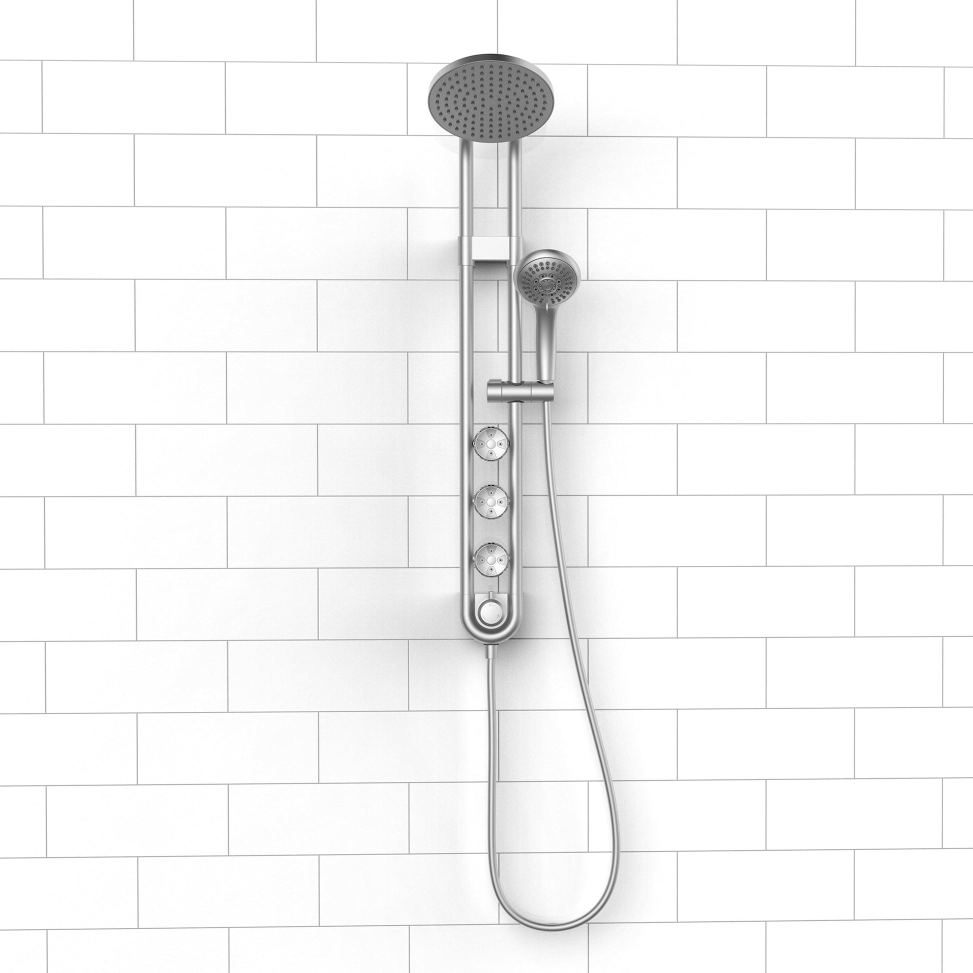 PULSE ShowerSpas Saturn 2.5 GPM Rain Shower System in Chrome Finish With 3 Power Spray Body Jets and 5-Function Hand Shower