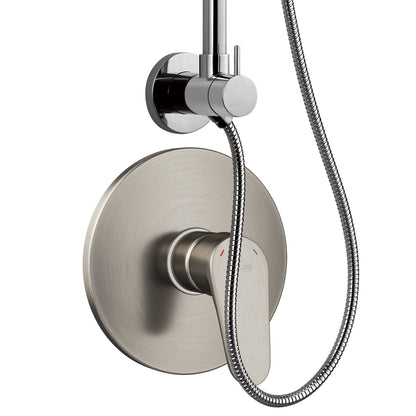 PULSE ShowerSpas SeaBreeze II 1.8 GPM Rain Shower System and Valve Combo in Brushed Nickel Finish With 3-Function Hand Shower