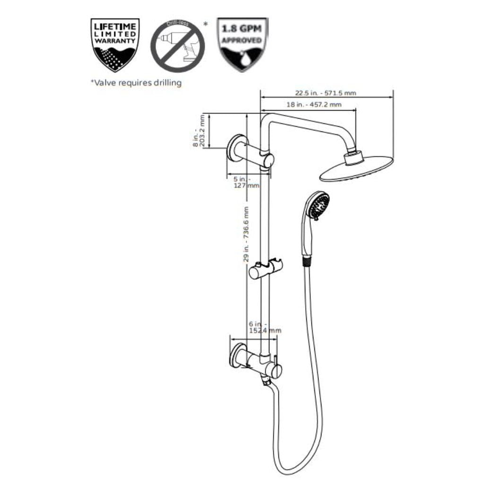 PULSE ShowerSpas SeaBreeze II 2.5 GPM Rain Shower System and Valve Com US Bath Store