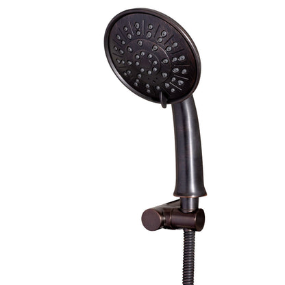 PULSE ShowerSpas Sedona 59" Hammered Copper Rain Shower Panel in Oil Rubbed Bronze Finish With 6-Silk Spray Body Jet and 5-Function Hand Shower