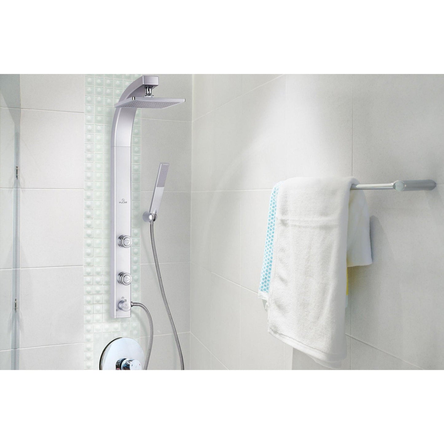 PULSE ShowerSpas Splash ABS Contruction Rain Shower System in Chrome Finish 2.5 GPM With 2-Body Jet and Hand Shower