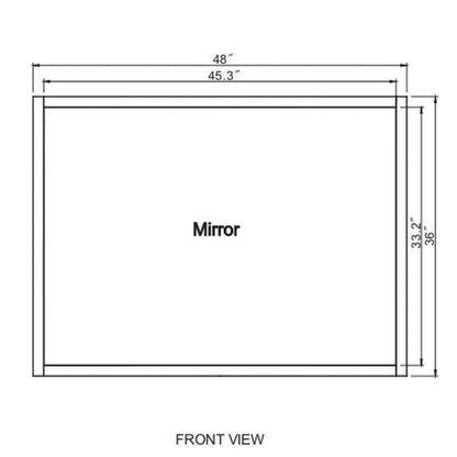 Paris Mirror Flore 48" x 36" Dual-Lighted Super Bright Dimmable Wall-Mounted 6000K LED Mirror With Embossed Glass 3D Design