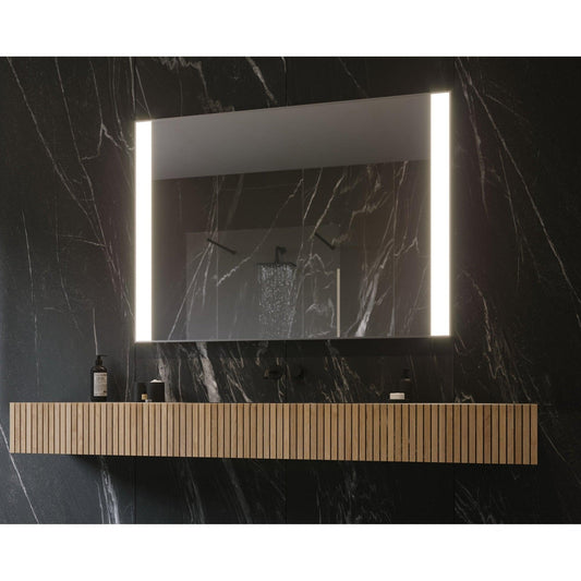 Paris Mirror Galaxy II 48" x 36" Front-lit Illuminated Super Bright Dimmable Wall-Mounted 3000K LED Mirror With Framed Edges