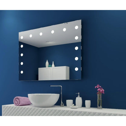 Paris Mirror Hollywood 48" x 36" Front-Lit Lighted Super Bright Dimmable Wall-Mounted 3000K LED Mirror