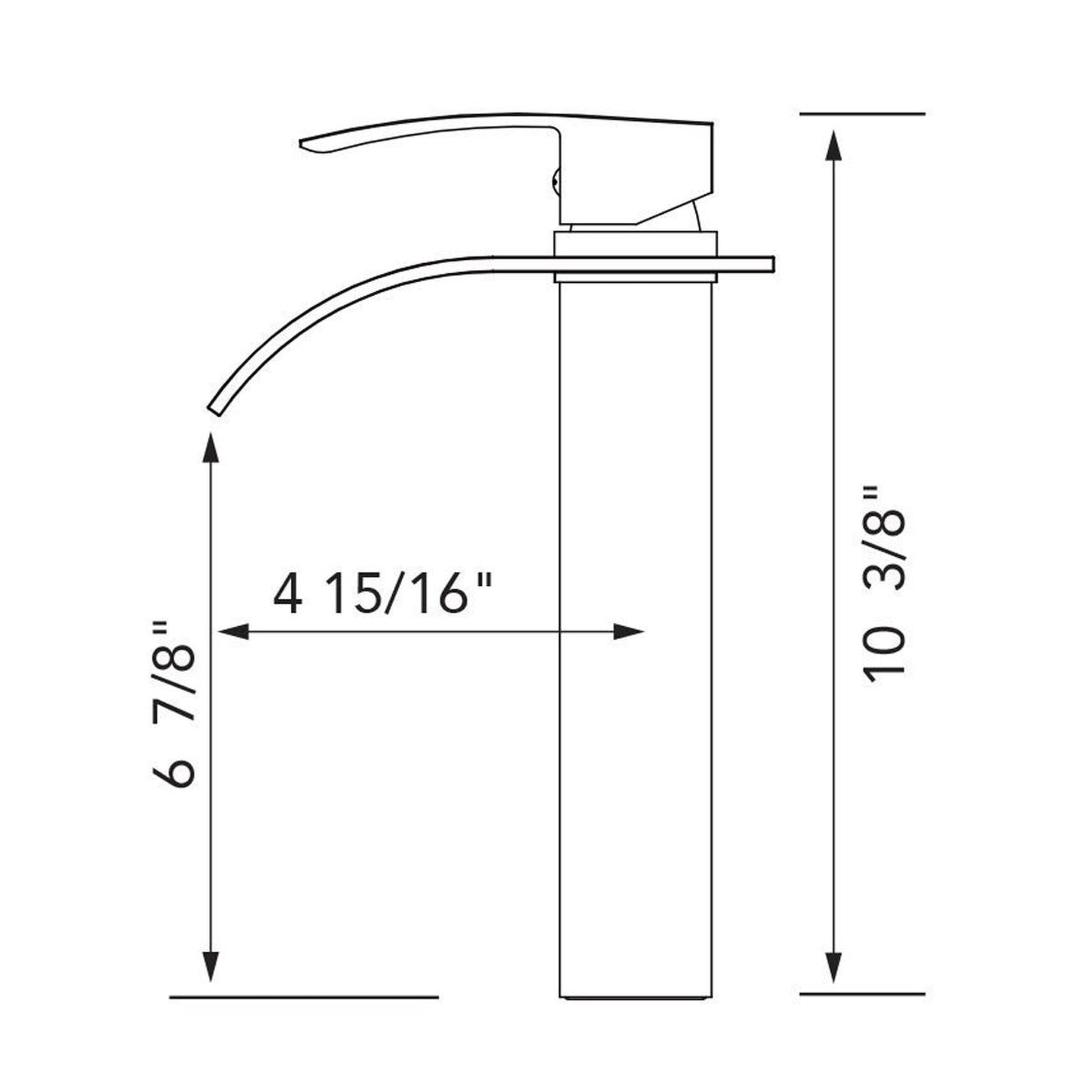 Pelican International Cascade Series PL-8136 Single Hole Vessel Faucet in Brushed Nickel Finish