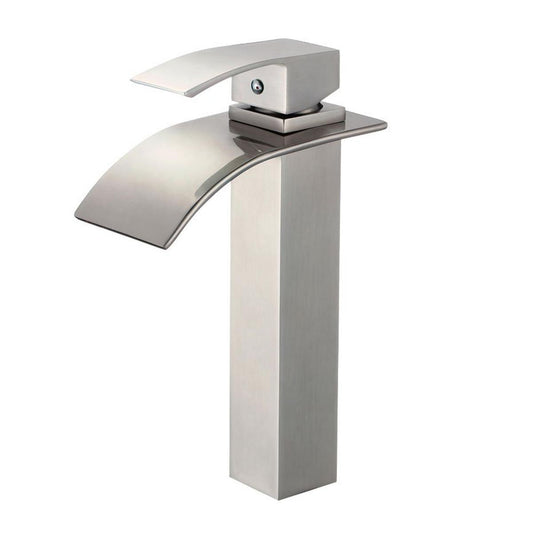Pelican International Cascade Series PL-8136 Single Hole Vessel Faucet in Brushed Nickel Finish