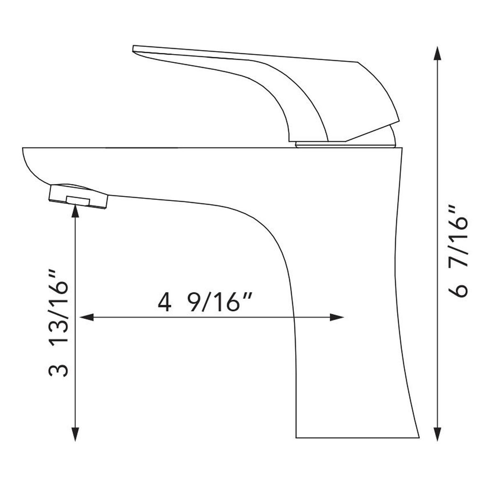 Pelican Int'l Cascade Series PL-8164 Single Hole Bathroom Faucet In Brushed Nickel Finish