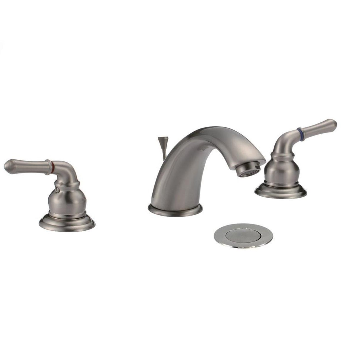 Pelican Int'l Cascade Series PL-8303 Three Hole Bathroom Faucet In Brushed Nickel Finish