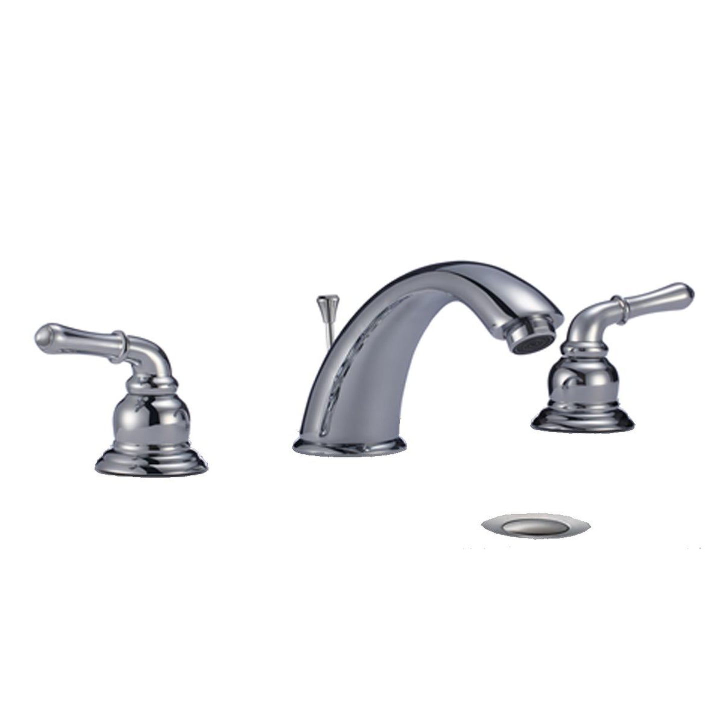 Pelican Int'l Cascade Series PL-8303 Three Hole Bathroom Faucet In Chrome Finish