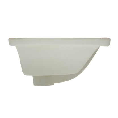 Pelican Int'l Pearl Series PL-3033 Porcelain Undermount Bathroom Sink 18 1/2" x 11" in White