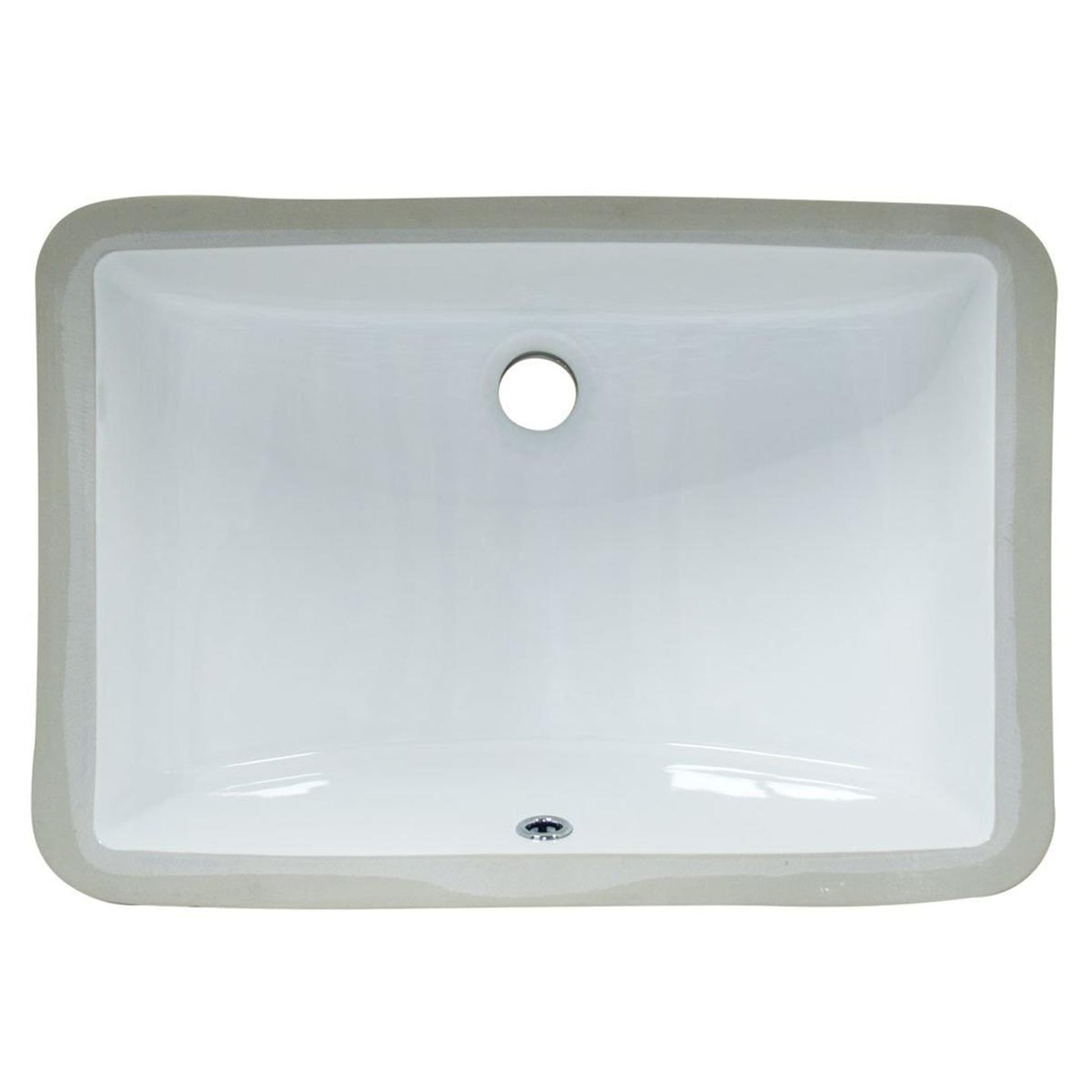 Pelican Int'l Pearl Series PL-3044 18 1/4" x 12" Extra Deep Bone Porcelain Undermount Bathroom Sink