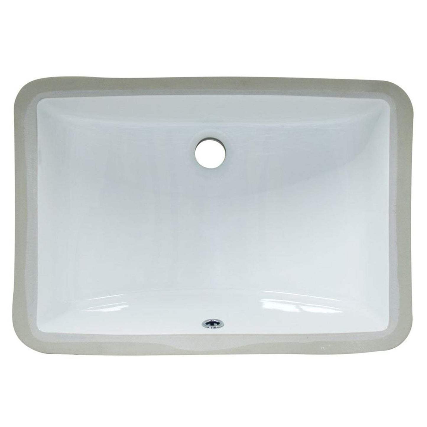 Pelican Int'l Pearl Series PL-3044 18 1/4" x 12" Extra Deep White Porcelain Undermount Bathroom Sink