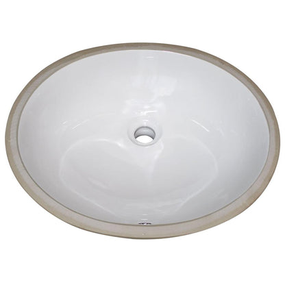 Pelican Int'l Pearl Series PL-3059 17 1/4" x 14" Individually Packaged White Porcelain Undermount Bathroom Sink