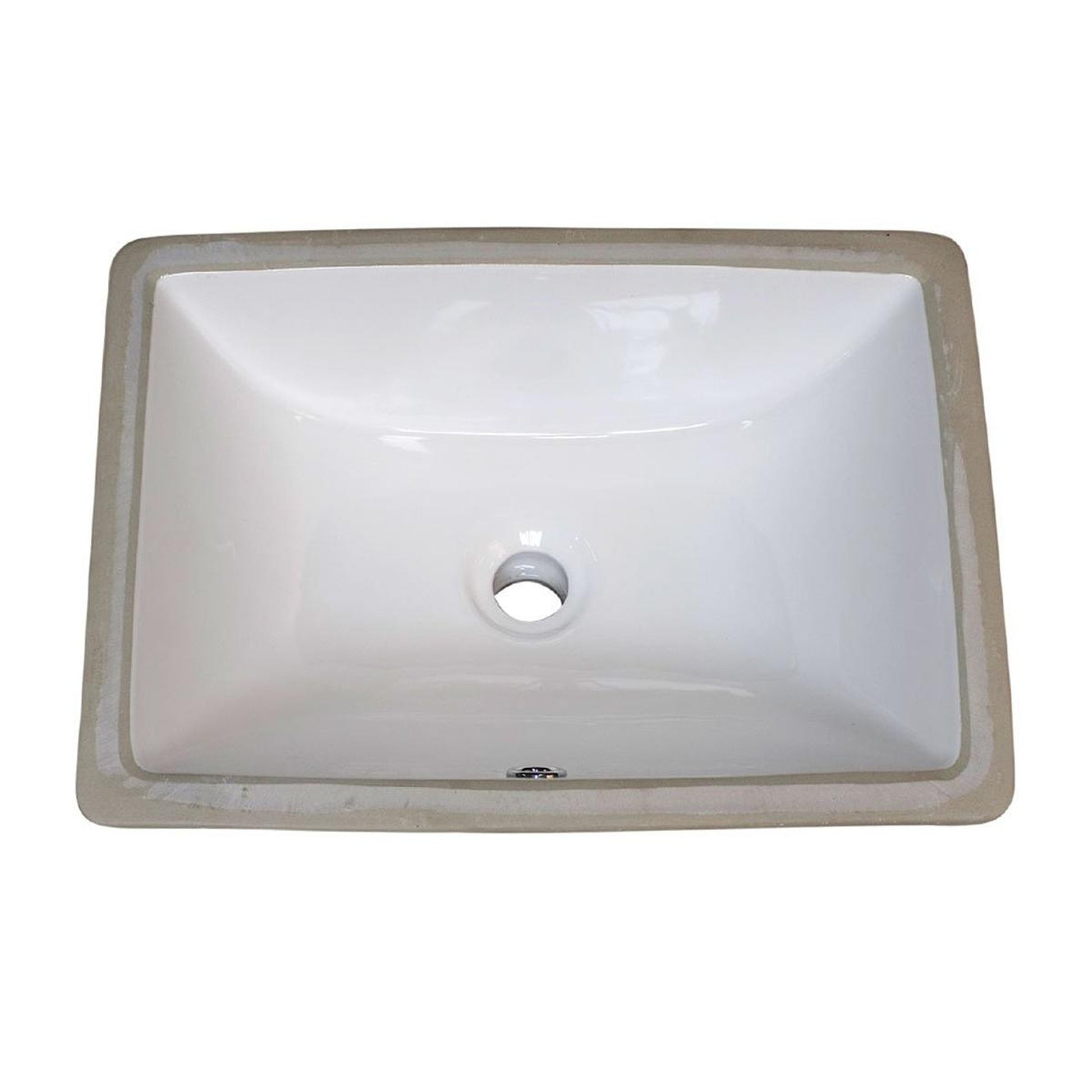 Pelican Int'l Pearl Series PL-3088 16" x 11" Individually Packaged White Porcelain Undermount Bathroom Sink