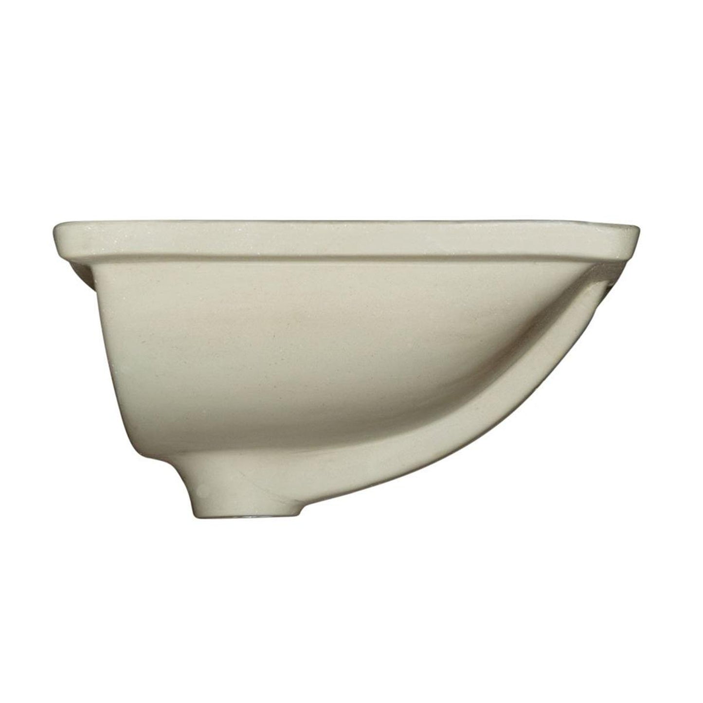 Pelican Int'l Pearl Series PL-3099 18" x 13" Bone Porcelain Undermount Bathroom Sink