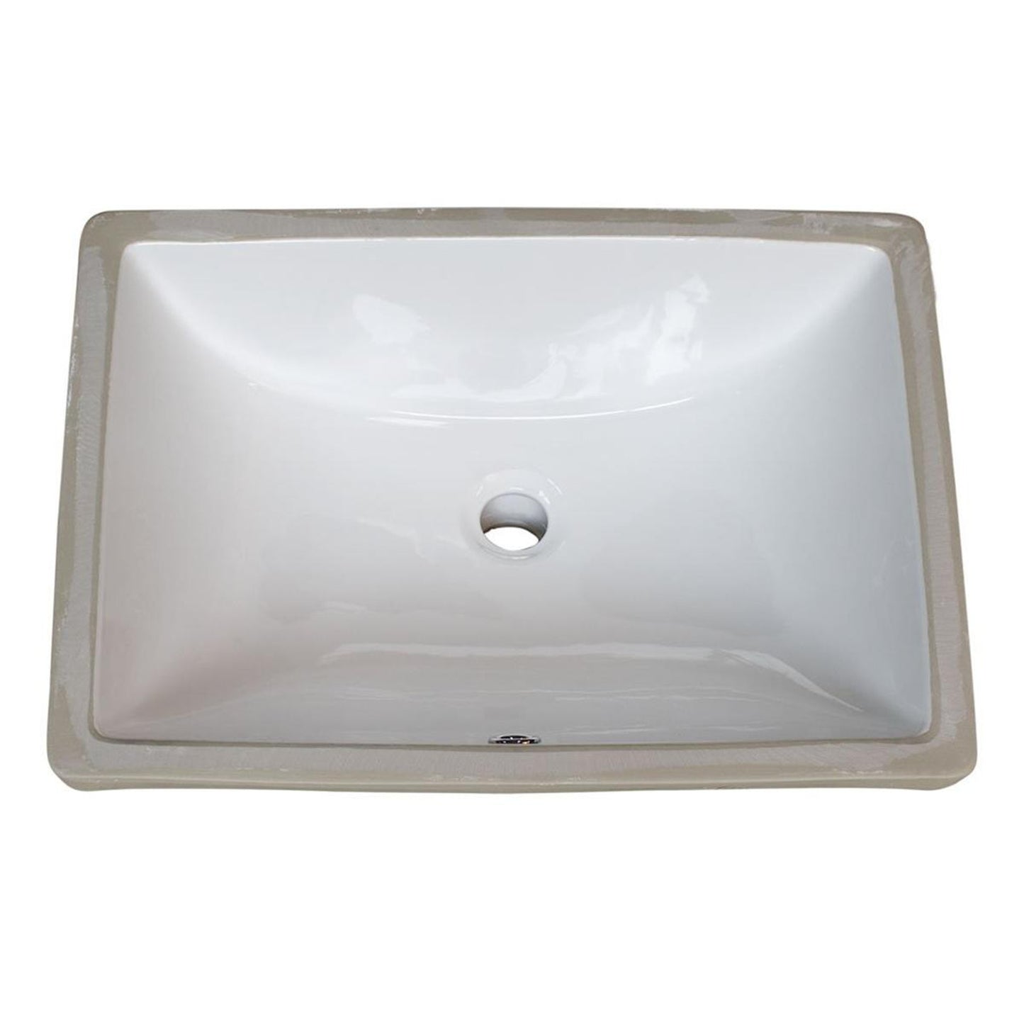 Pelican Int'l Pearl Series PL-3099 18" x 13" Individually Packaged White Porcelain Undermount Bathroom Sink