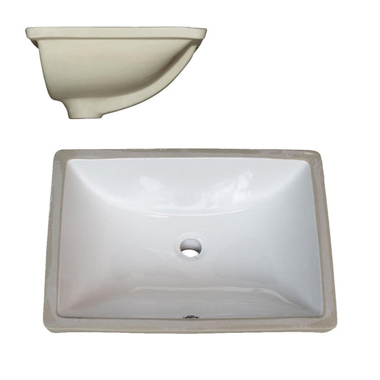 Pelican Int'l Pearl Series PL-3099 18" x 13" White Porcelain Undermount Bathroom Sink