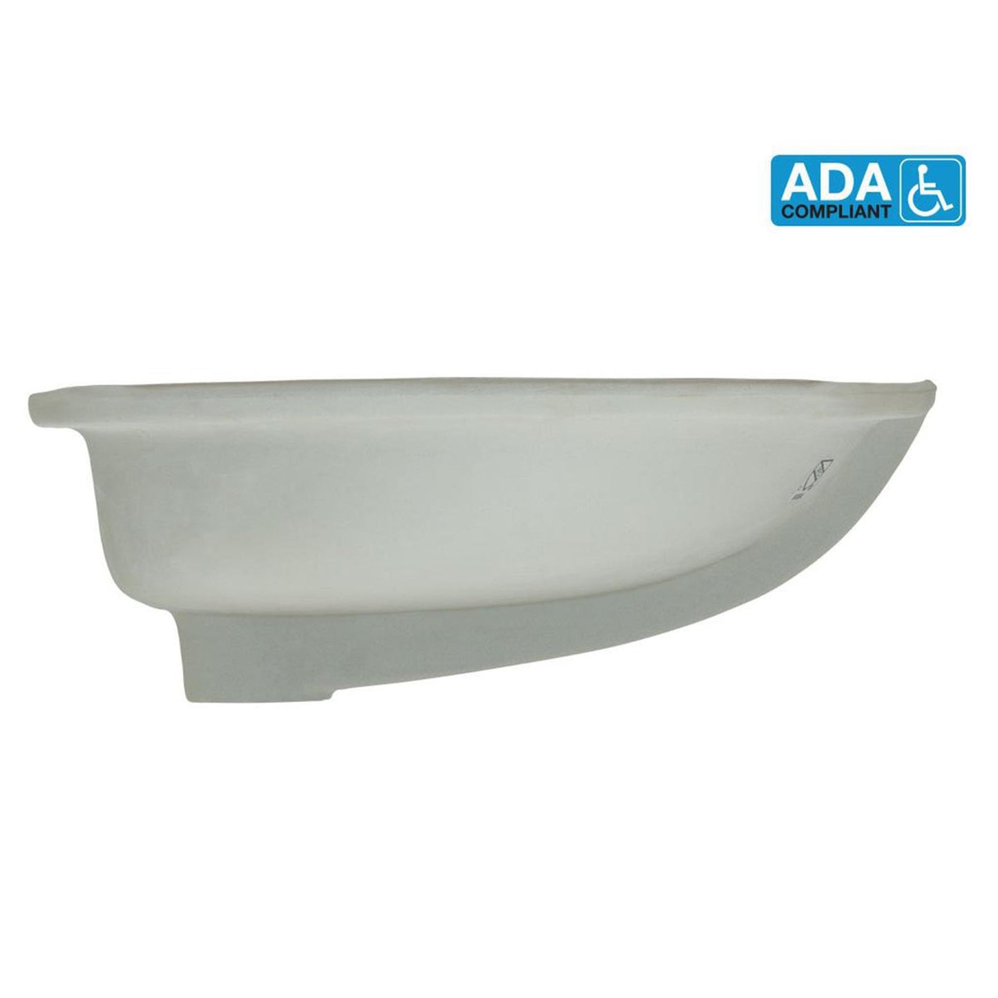 Pelican Int'l Pearl Series PL-3608 16" x 13" ADA Compliant White Porcelain Undermount Bathroom Sink