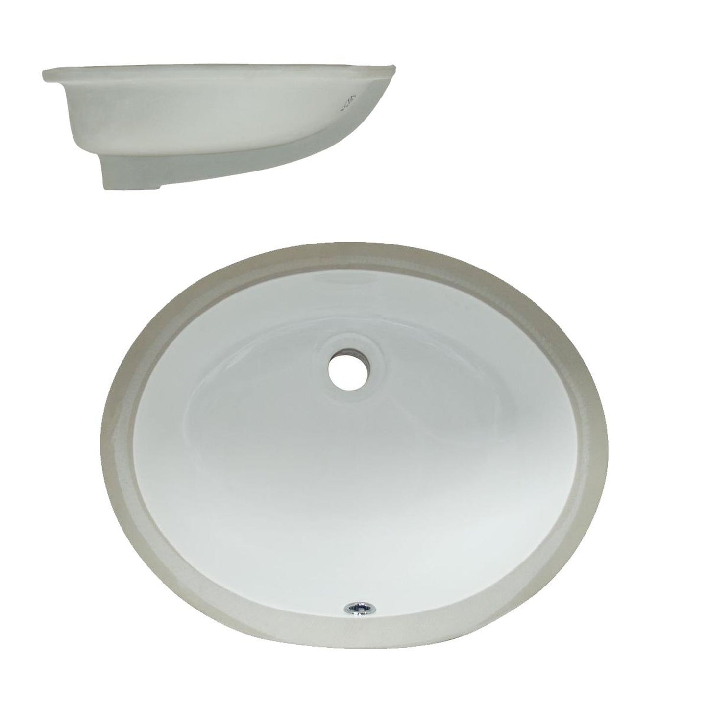 Pelican Int'l Pearl Series PL-3608 16" x 13" ADA Compliant White Porcelain Undermount Bathroom Sink