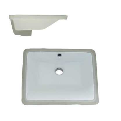 Pelican Int'l Pearl Series PL-3639 14" x 11" ADA Compliant White Porcelain Undermount Bathroom Sink