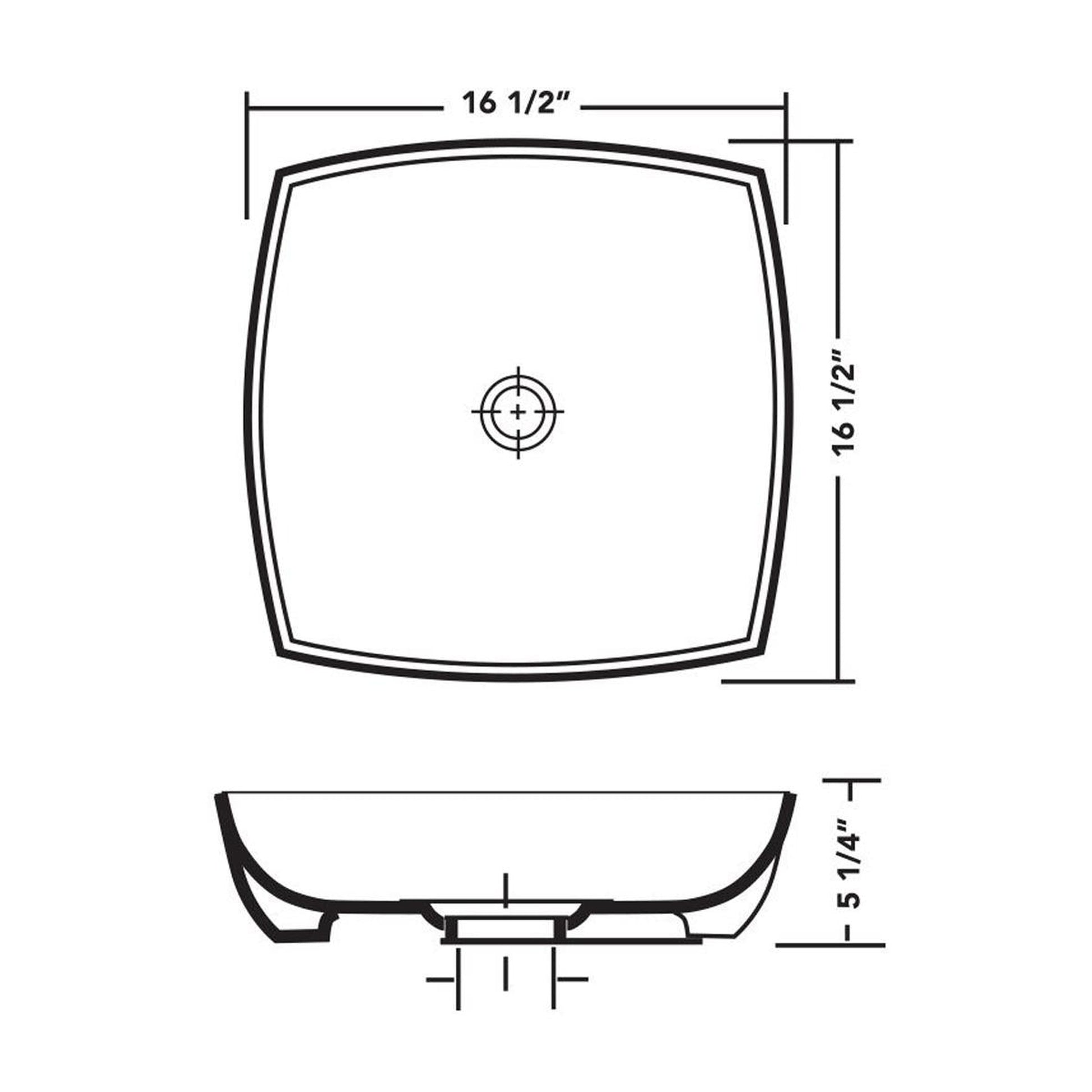 Pelican Int’l Shell Series PL-3060 16"x16" White Porcelain Vessel Bathroom Sink