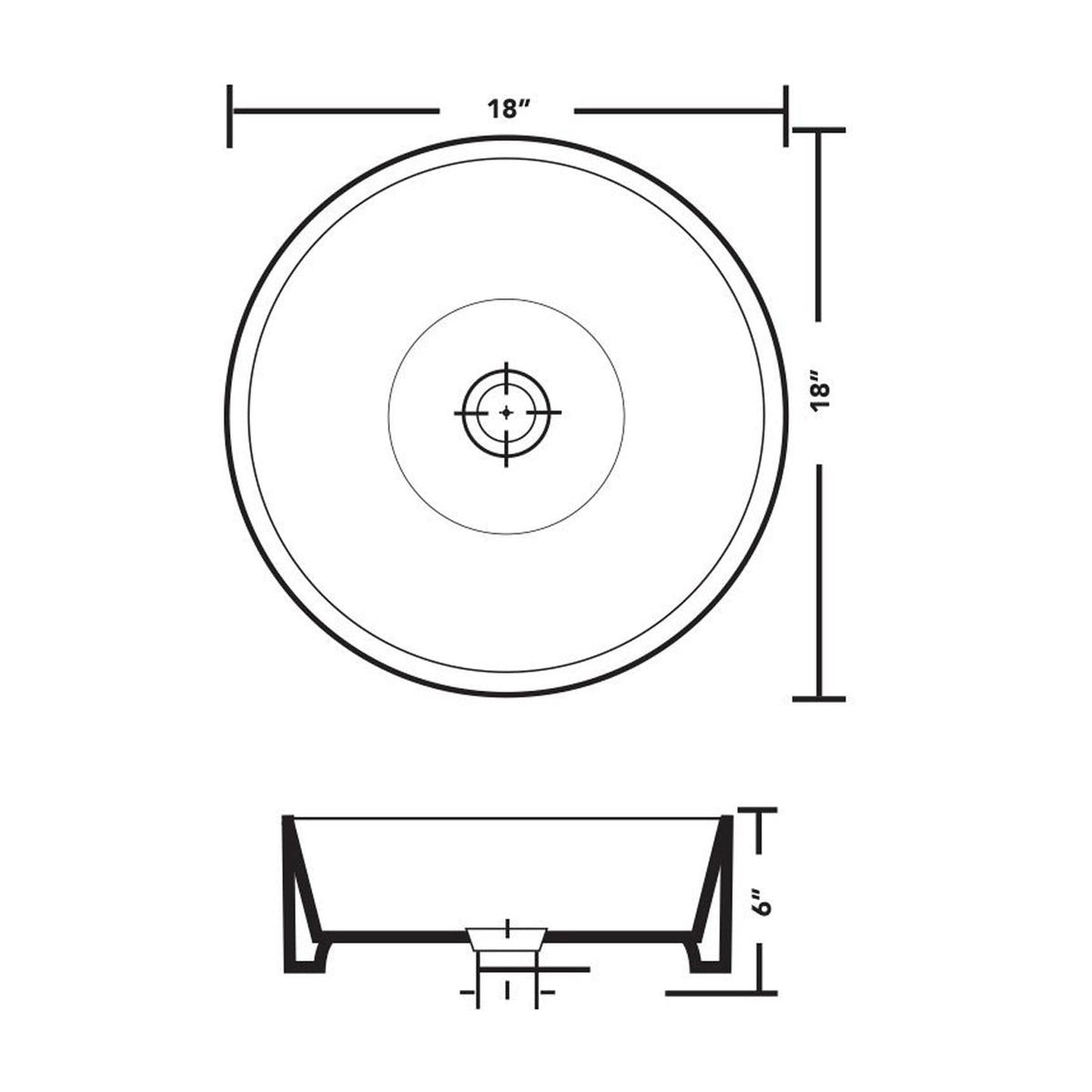 Pelican Int’l Shell Series PL-3079 18"x18" White Porcelain Vessel Bathroom Sink